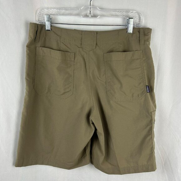 Patagonia Cargo Shorts Women 12 Green Brown 9" Outdoors Hiking Camping Pockets - Picture 2 of 5